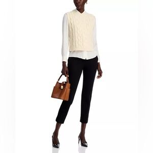 THEORY Treeca 2 Smooth Cropped Trousers Ponte Crop Pants in Black Size 12